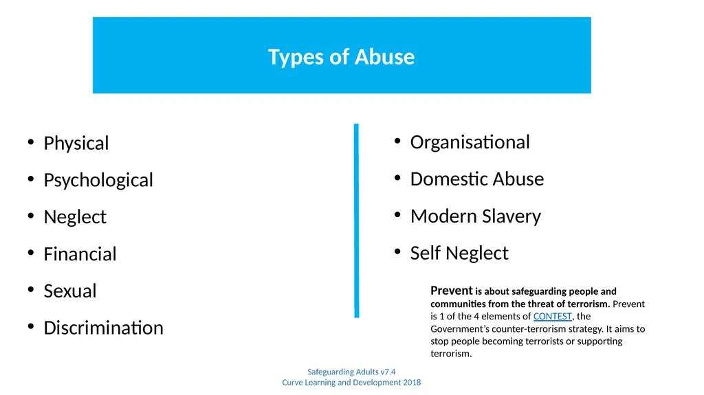 Safeguarding Adults Safeguarding Adults v7.4 Curve - slide 5 of 9
