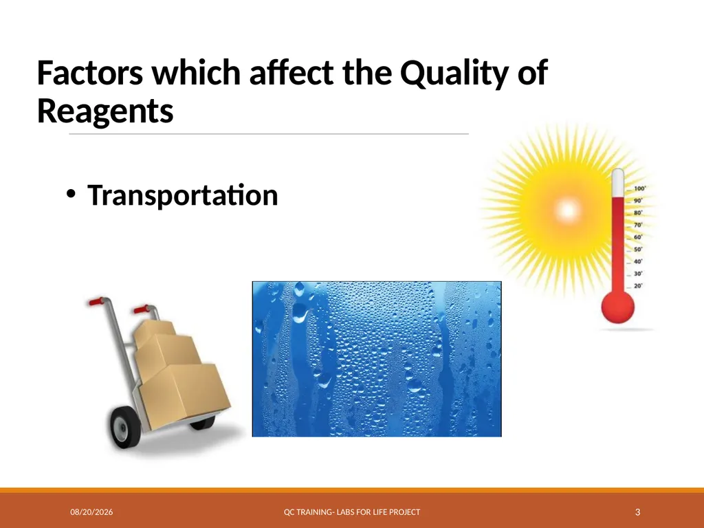 LOT VERIFICATION Labs for Life Project QUALITY - slide 3 of 13