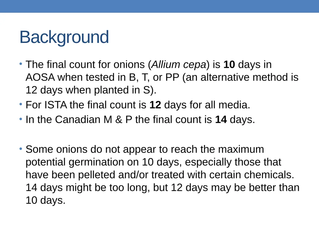 2016 Onion Germination Referee Results Sue - slide 2 of 14