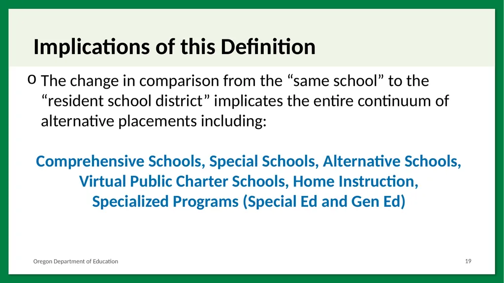 SB 819: Abbreviated School Day Program Placement - slide 19 of 32