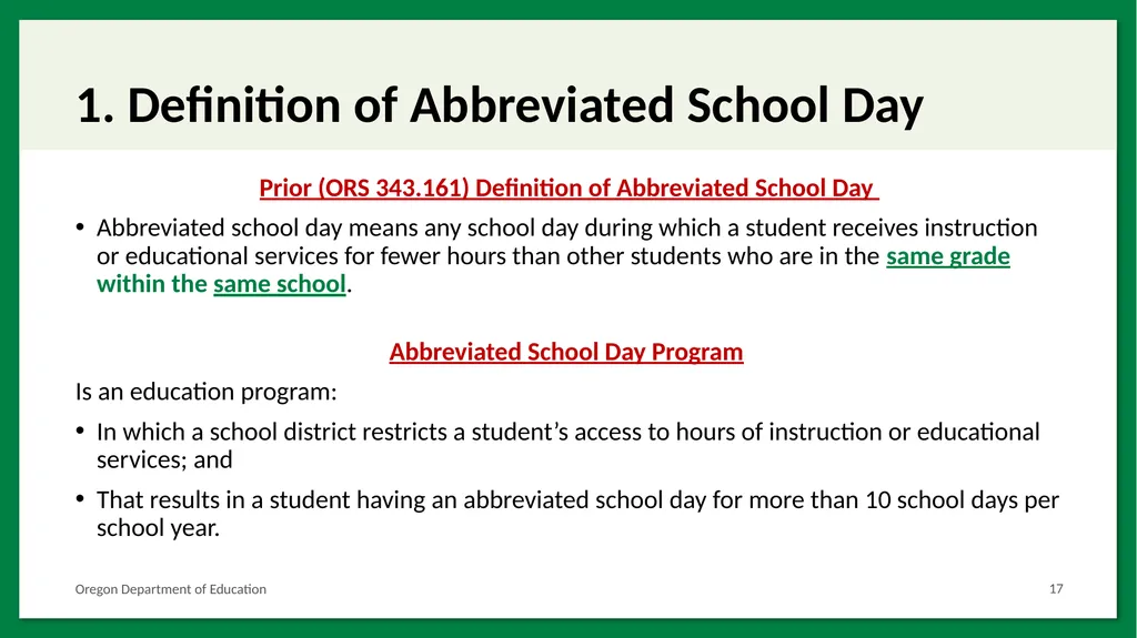 SB 819: Abbreviated School Day Program Placement - slide 17 of 32
