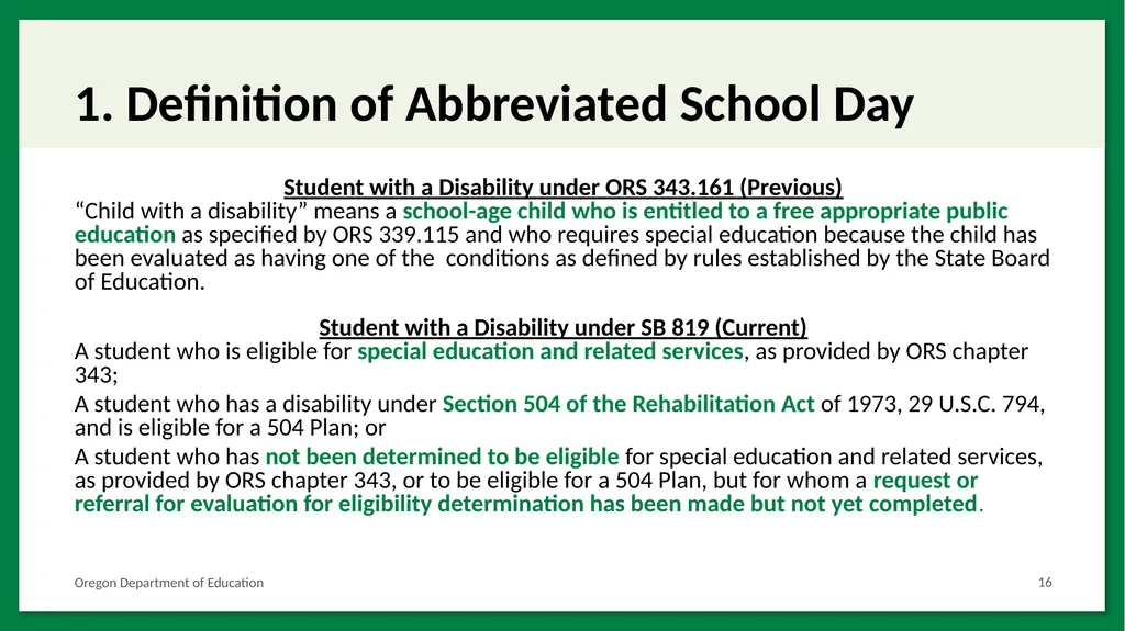 SB 819: Abbreviated School Day Program Placement - slide 16 of 32