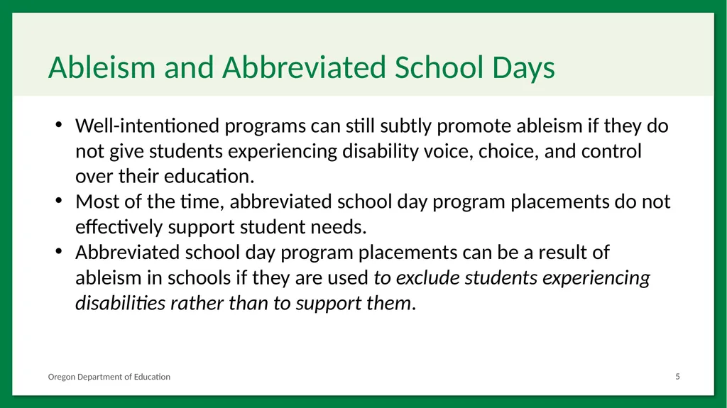 SB 819: Abbreviated School Day Program Placement - slide 5 of 32