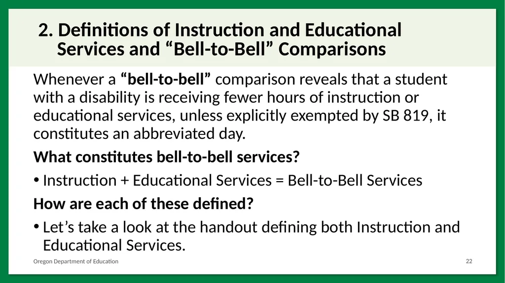 SB 819: Abbreviated School Day Program Placement - slide 22 of 32