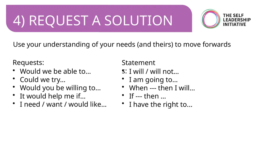 CONFLICT RESOLUTION: USING NON-VIOLENT - slide 16 of 22
