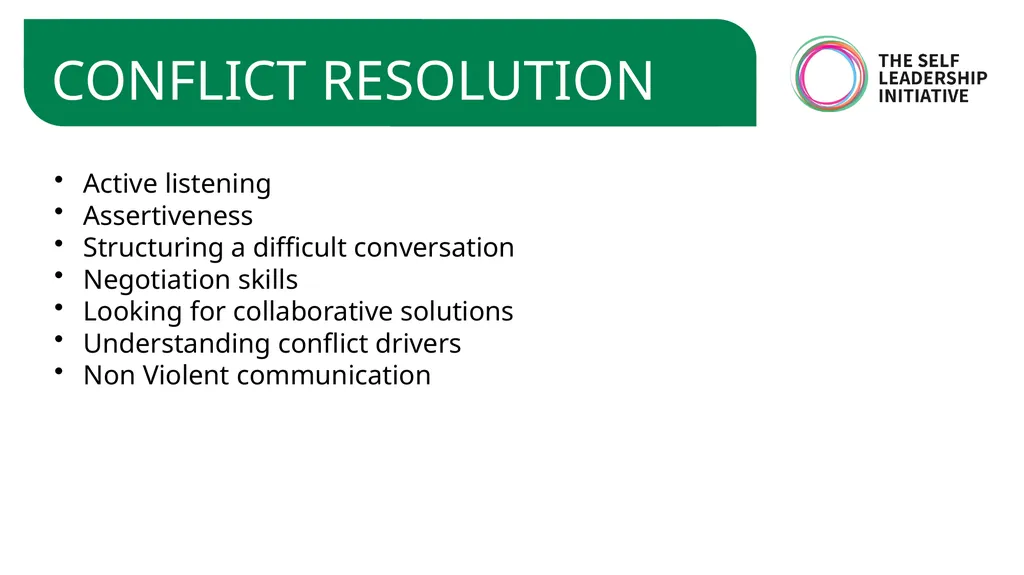 CONFLICT RESOLUTION: USING NON-VIOLENT - slide 5 of 22