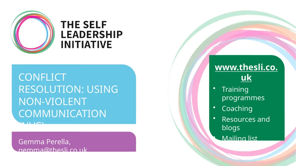 CONFLICT RESOLUTION: USING NON-VIOLENT - slide 22 of 22