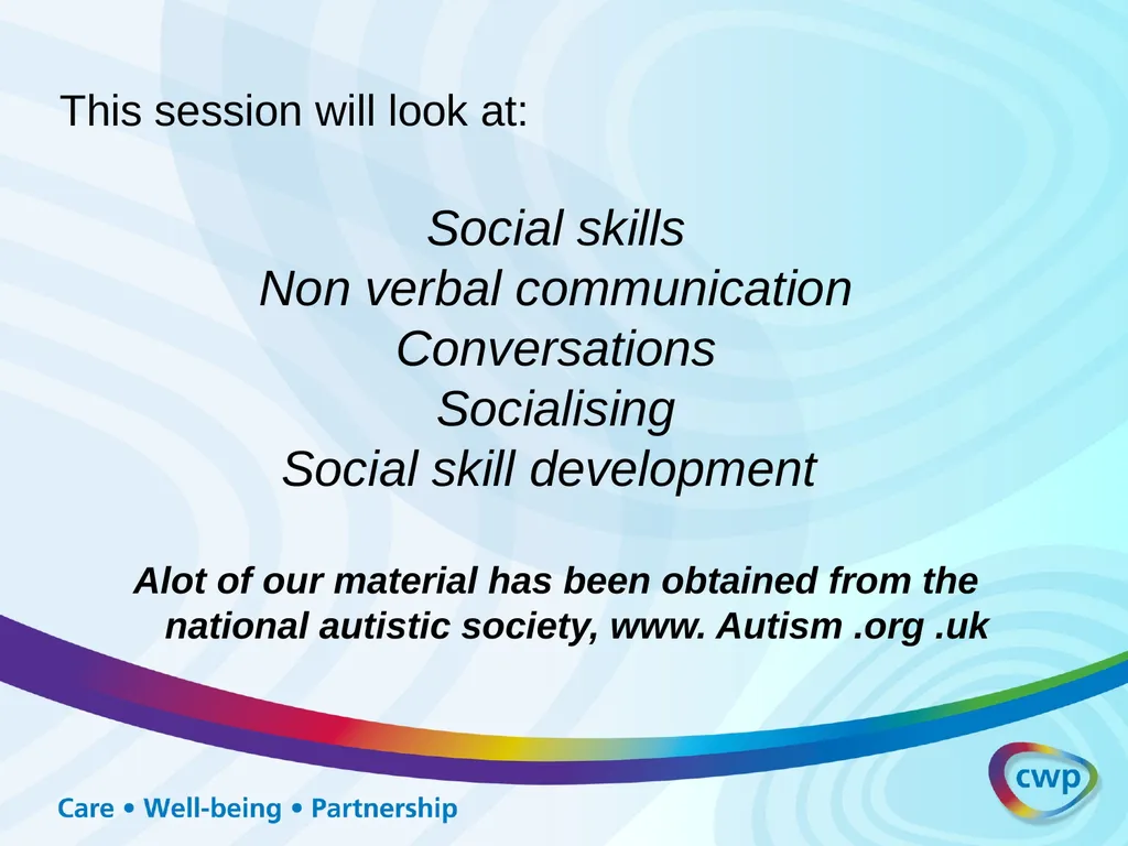 Social Skills and Communication Hub Presentation - slide 2 of 35