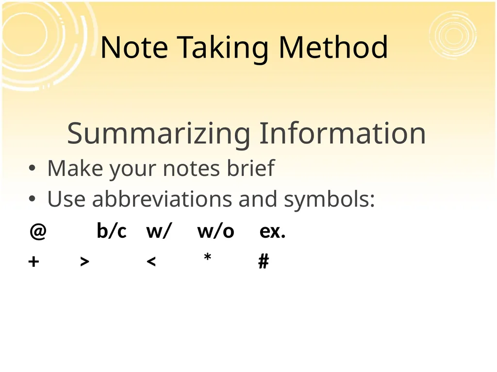 Note Taking Skills University Advising Services - slide 13 of 27