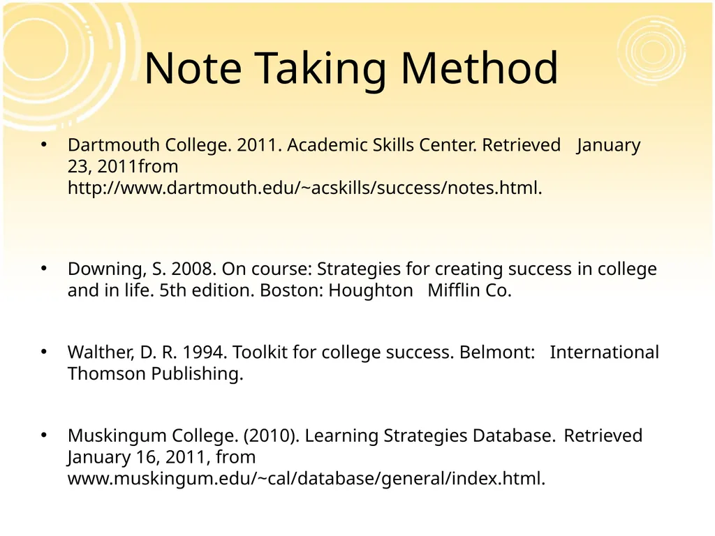 Note Taking Skills University Advising Services - slide 26 of 27