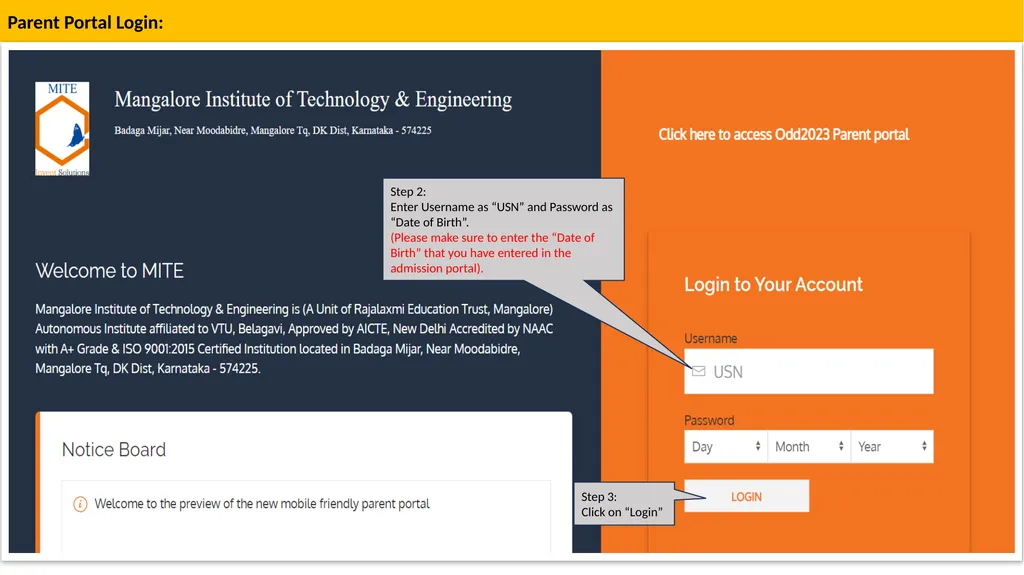 STUDENTS/PARENTS USER MANUAL Select the Instance: - slide 3 of 17