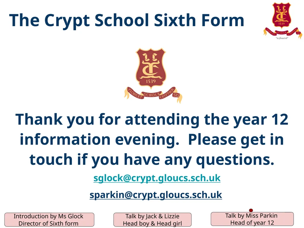 The Crypt School Sixth Form Information/ - slide 33 of 33