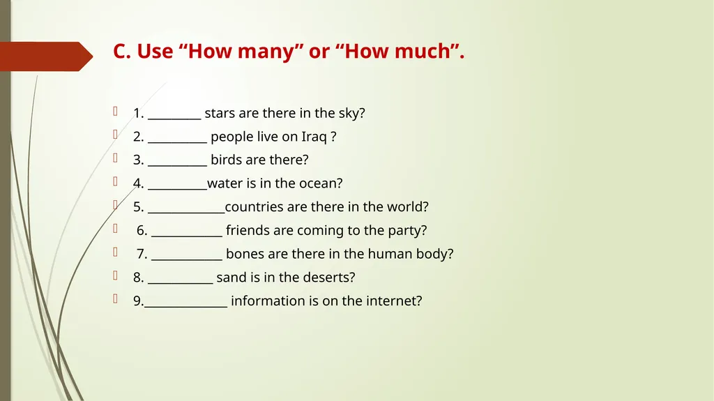 Countable and Non-countable Nouns A countable noun - slide 10 of 10