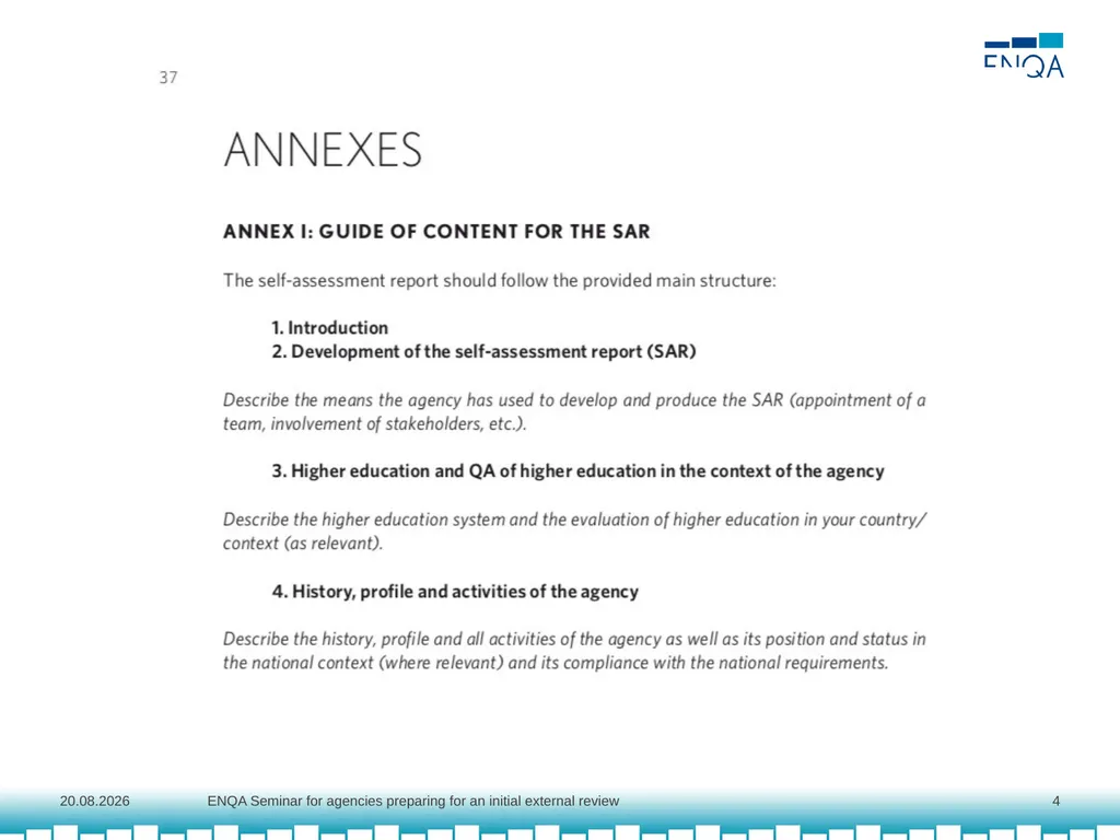 Best practices for the self-assessment Agnė - slide 4 of 12