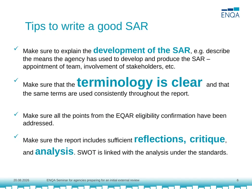 Best practices for the self-assessment Agnė - slide 6 of 12