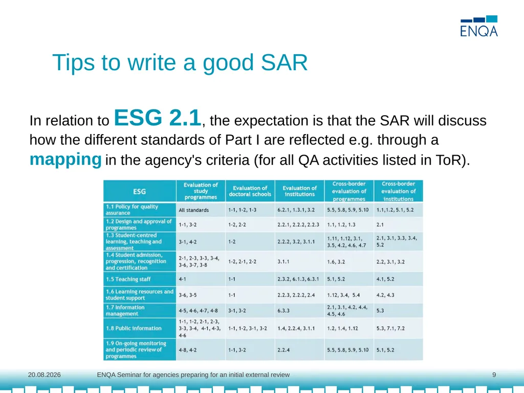 Best practices for the self-assessment Agnė - slide 9 of 12