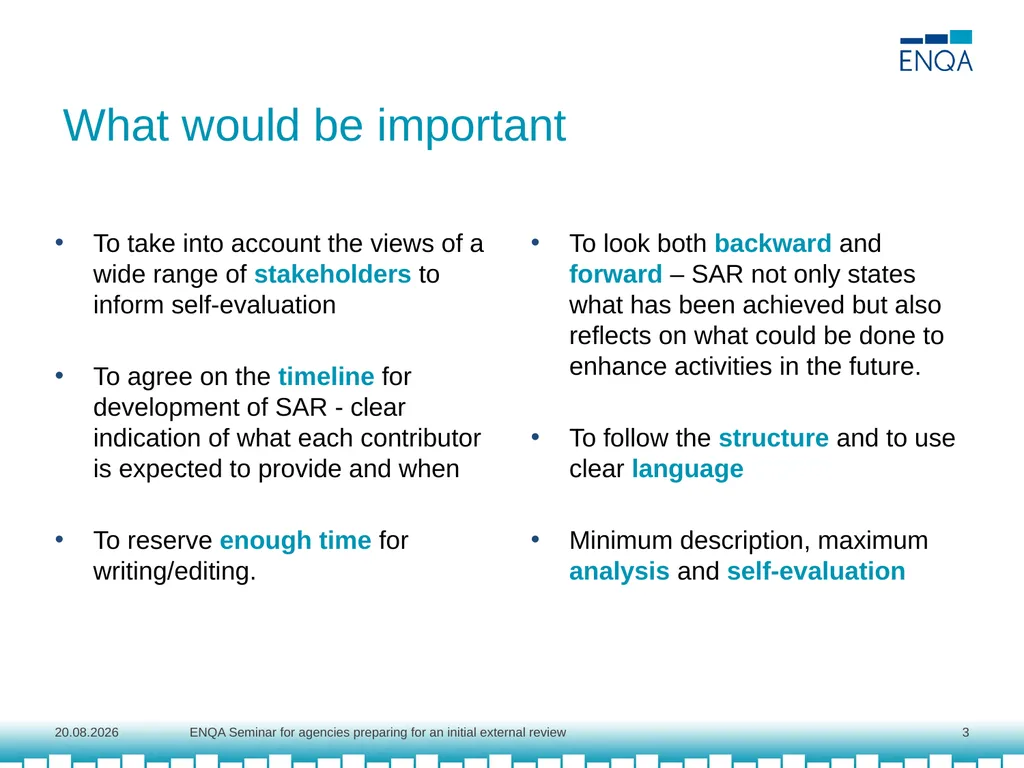 Best practices for the self-assessment Agnė - slide 3 of 12