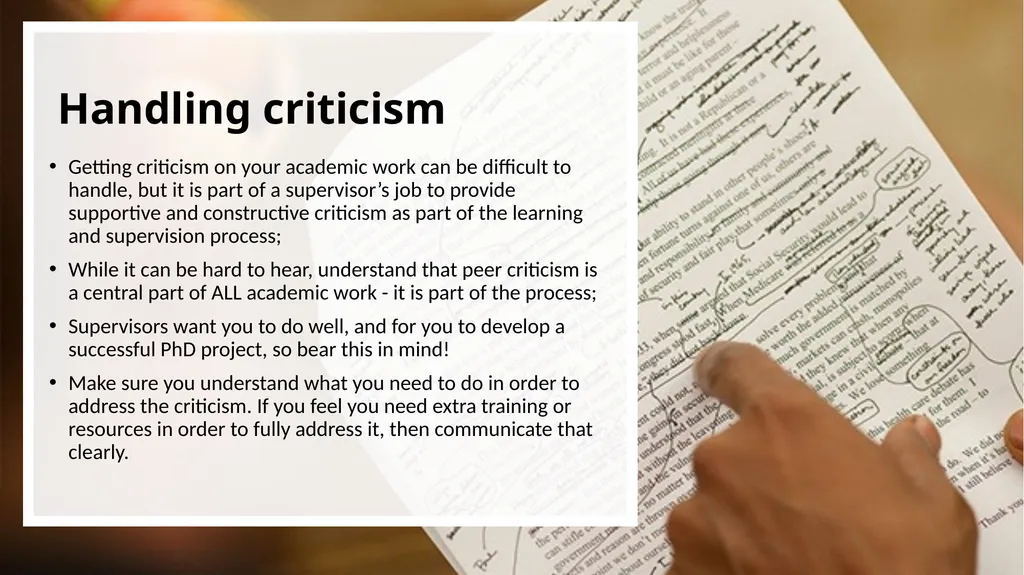 Building a relationship with your supervisor Niamh - slide 6 of 8