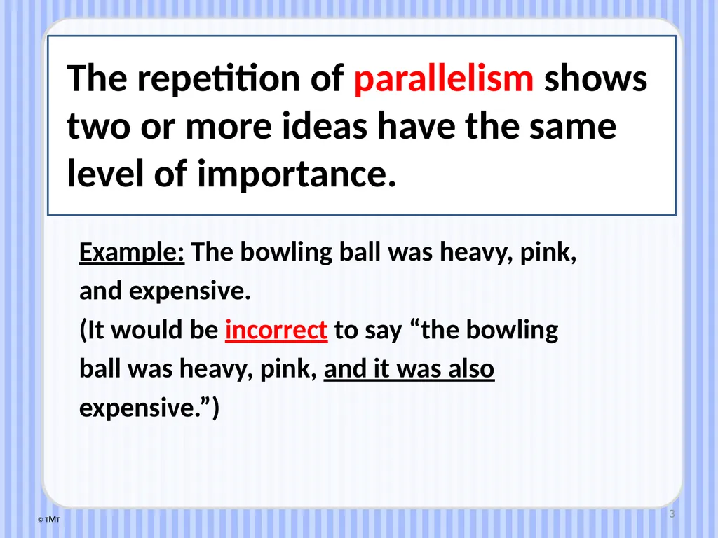 1 Parallel Structure Examples and Non-Examples - slide 3 of 11