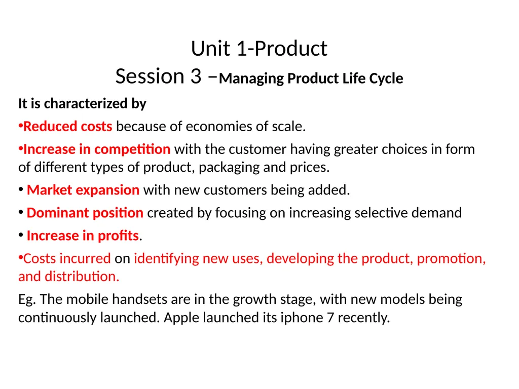 Unit 1-Product Session 3 –Managing Product Life - slide 2 of 21