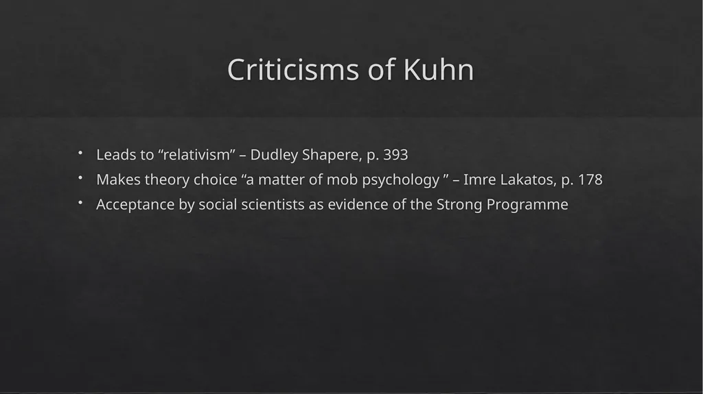Objectivity, Value Judgement, and Theory Choice by - slide 5 of 19