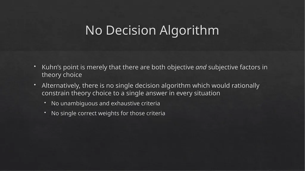 Objectivity, Value Judgement, and Theory Choice by - slide 11 of 19
