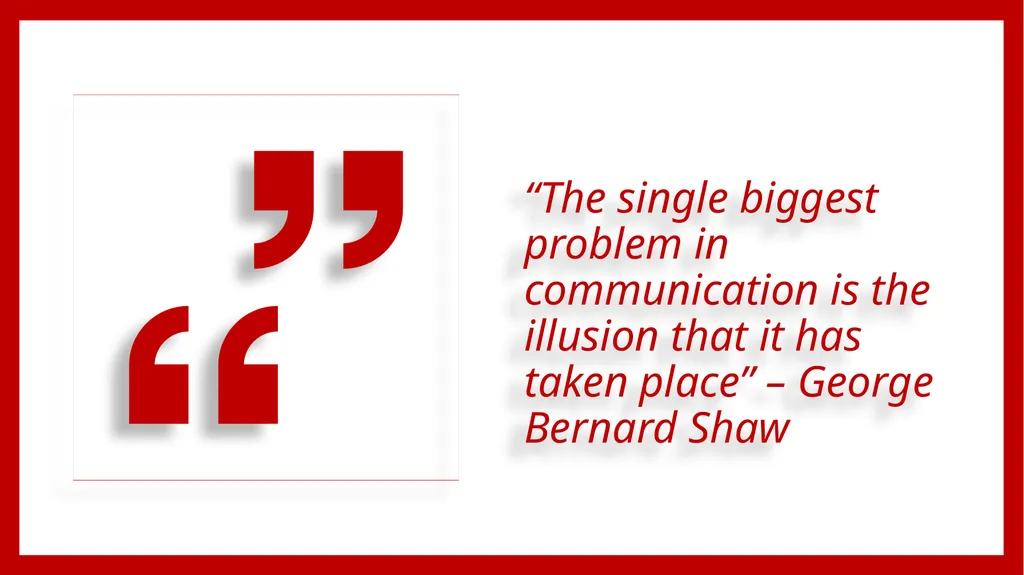 “The single biggest problem in communication is - slide 1 of 44