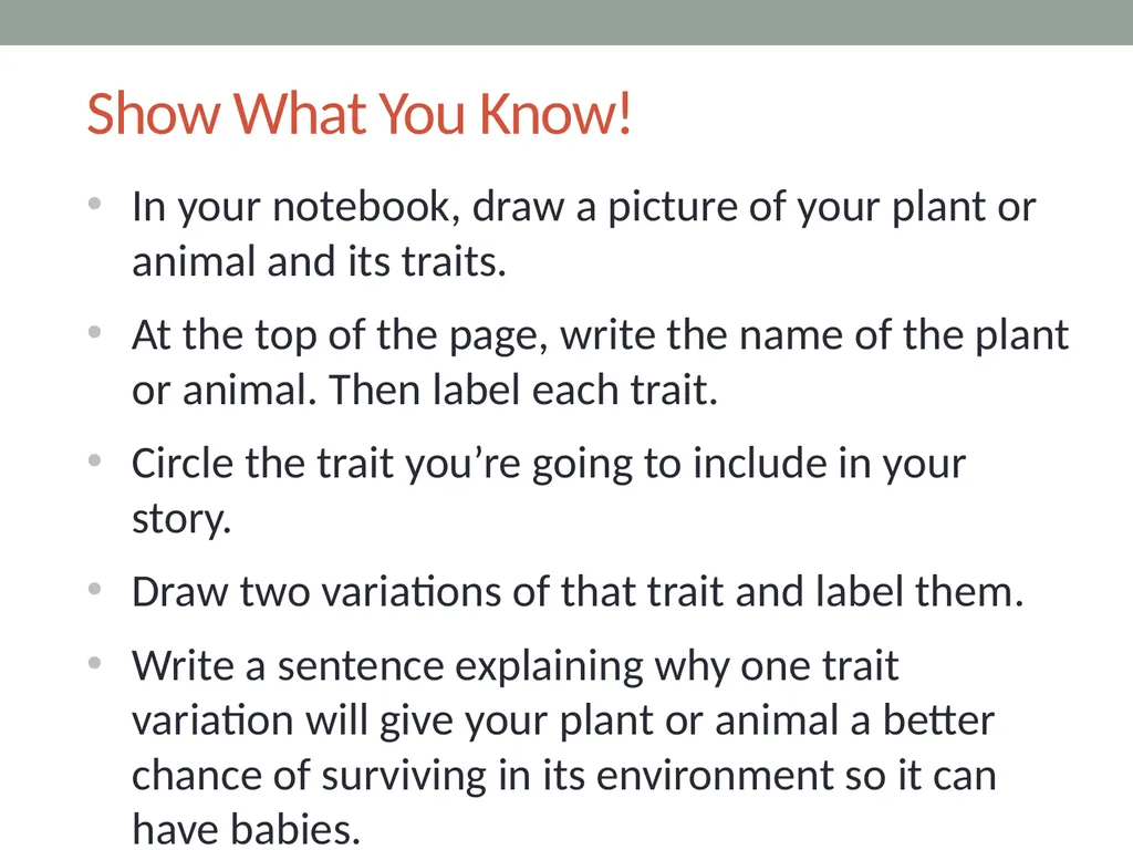 Variations in plants and animals Lesson 5c How Do - slide 10 of 12