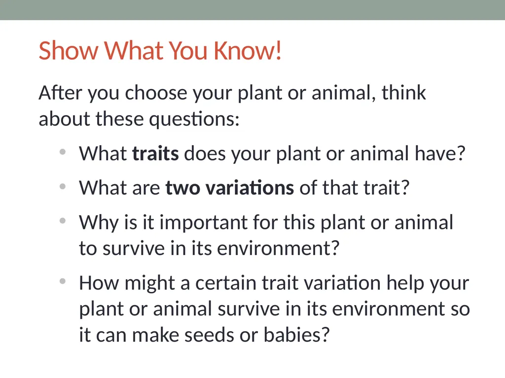Variations in plants and animals Lesson 5c How Do - slide 9 of 12