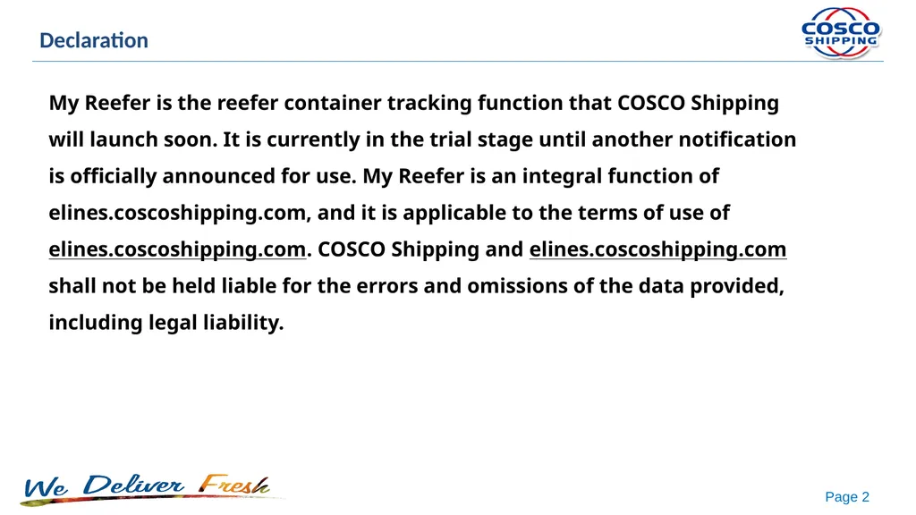 IOT-based product: My Reefer Declaration My Reefer - slide 2 of 15