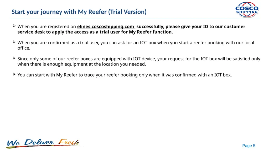 IOT-based product: My Reefer Declaration My Reefer - slide 5 of 15