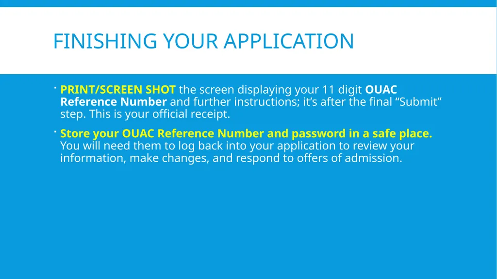 Gr. 12 University Applications OUAC: Ontario - slide 11 of 15