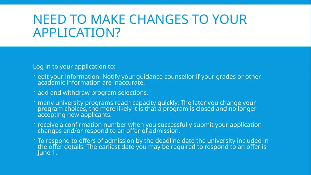 Gr. 12 University Applications OUAC: Ontario - slide 13 of 15