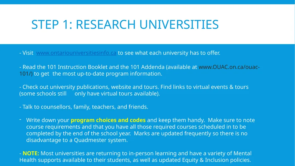 Gr. 12 University Applications OUAC: Ontario - slide 7 of 15