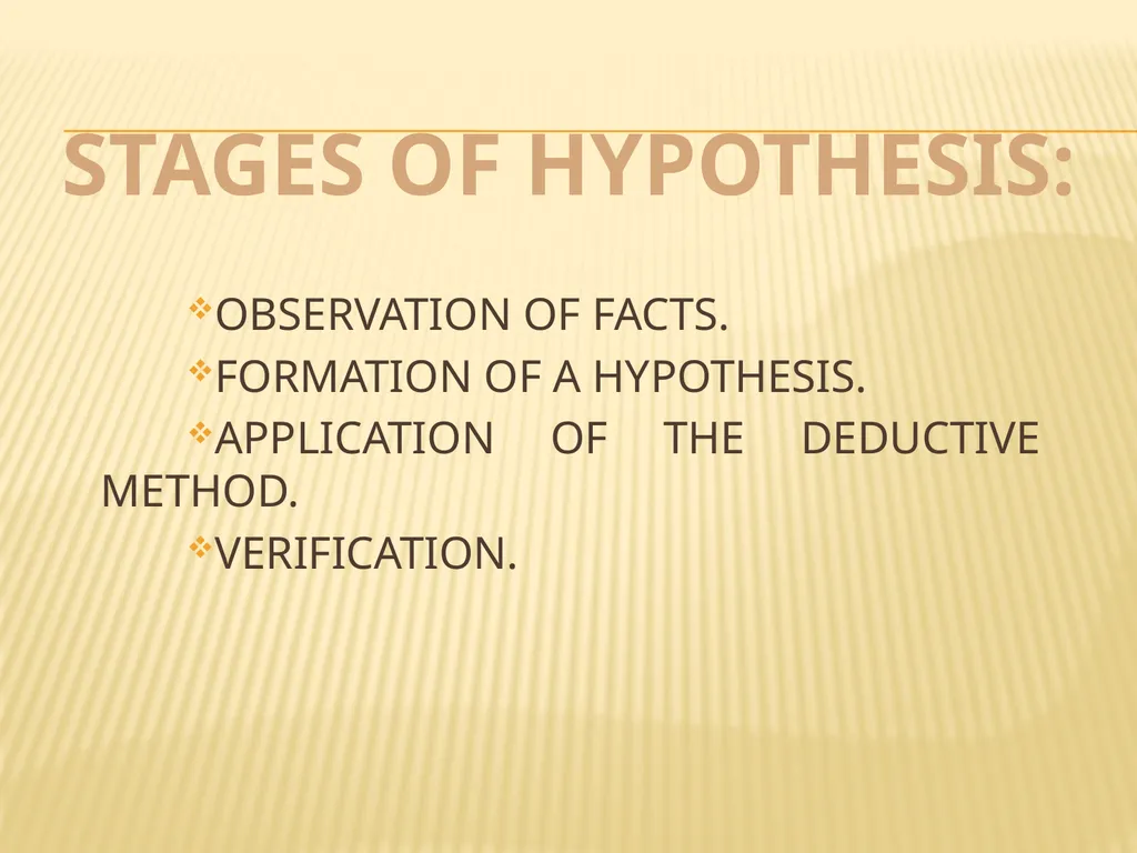 TOPIC: HYPOTHESIS, ITS MEANING, KINDS AND - slide 5 of 22