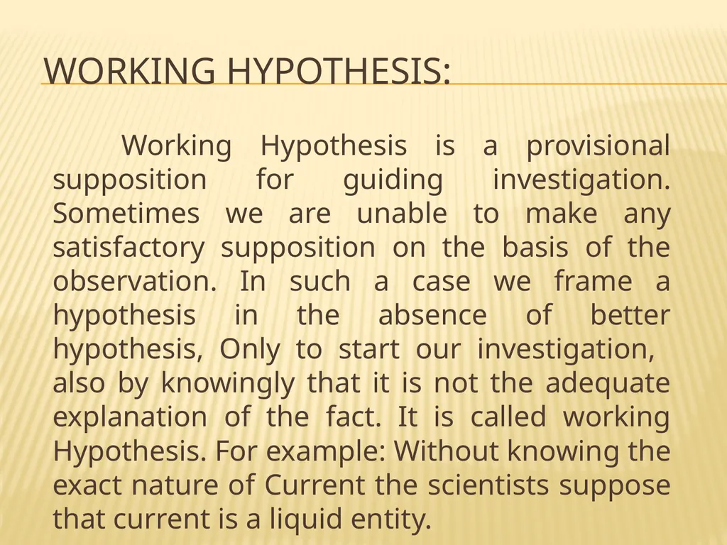 TOPIC: HYPOTHESIS, ITS MEANING, KINDS AND - slide 19 of 22