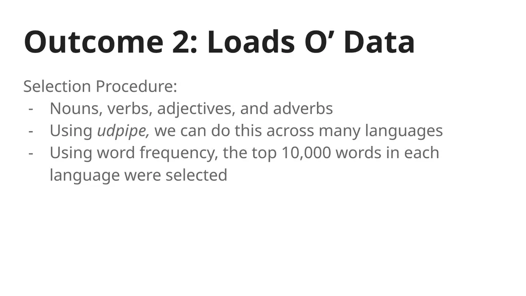 SPAM-L Semantic Priming Across Many - Languages - slide 23 of 45