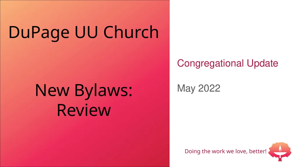 Congregational Update May 2022 DuPage UU Church - slide 1 of 12
