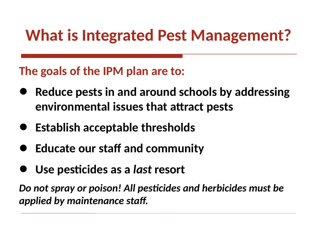 Integrated Pest Management The new IPM law - slide 2 of 14