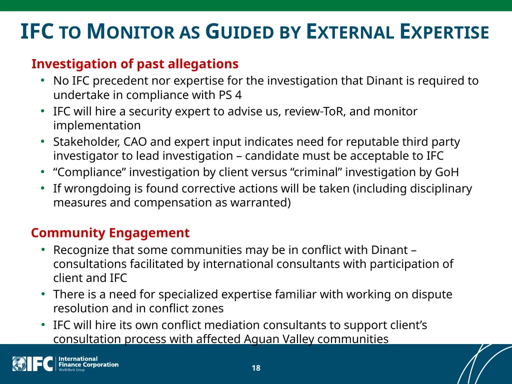 IFC’s Environmental and Social Lessons Learned - slide 18 of 21