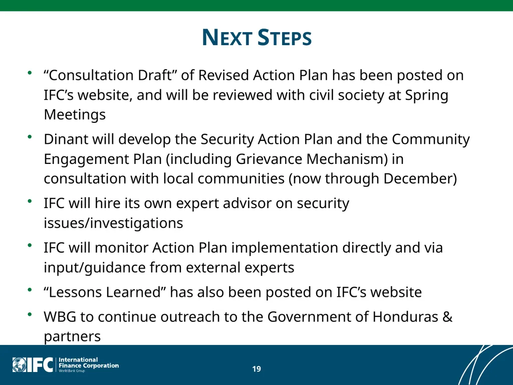 IFC’s Environmental and Social Lessons Learned - slide 19 of 21