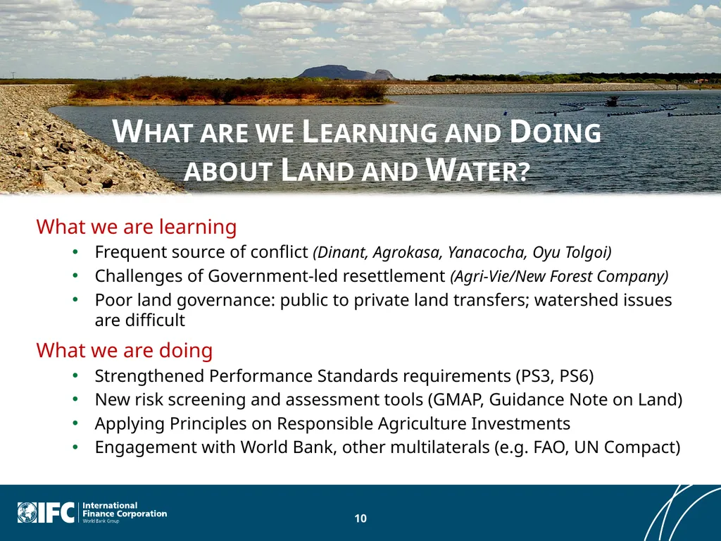 IFC’s Environmental and Social Lessons Learned - slide 10 of 21