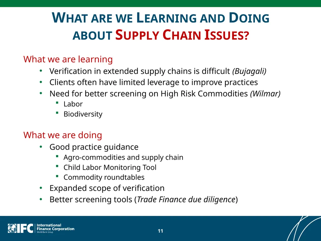 IFC’s Environmental and Social Lessons Learned - slide 11 of 21