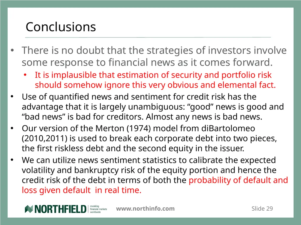 Credit and Counterparty Risk Systems That Read Dan - slide 29 of 33