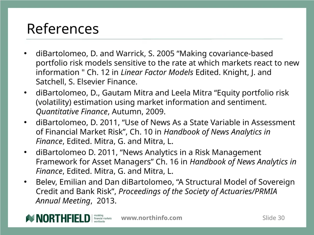 Credit and Counterparty Risk Systems That Read Dan - slide 30 of 33
