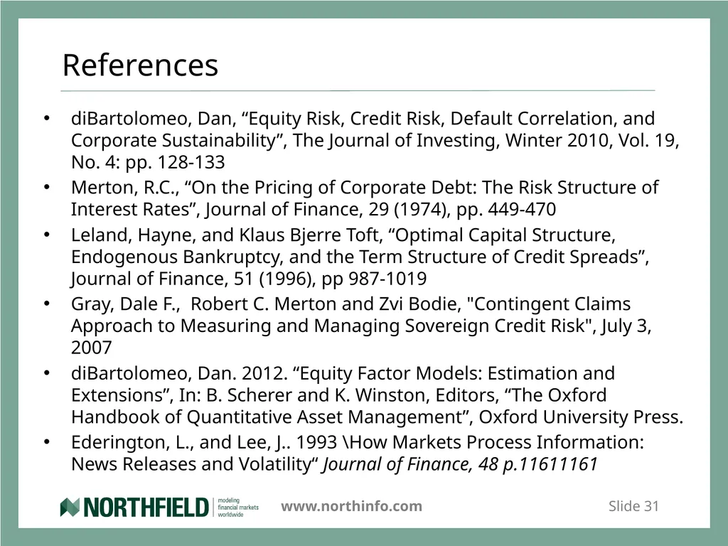 Credit and Counterparty Risk Systems That Read Dan - slide 31 of 33