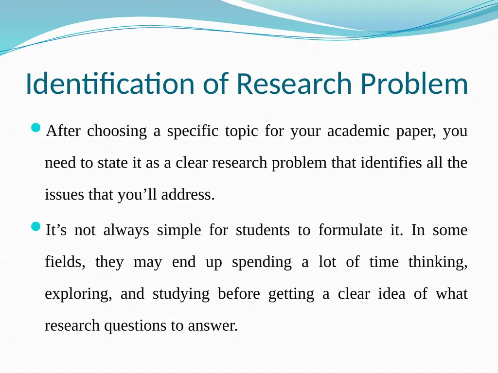 Research Problem Formulation Research Problem A - slide 4 of 27
