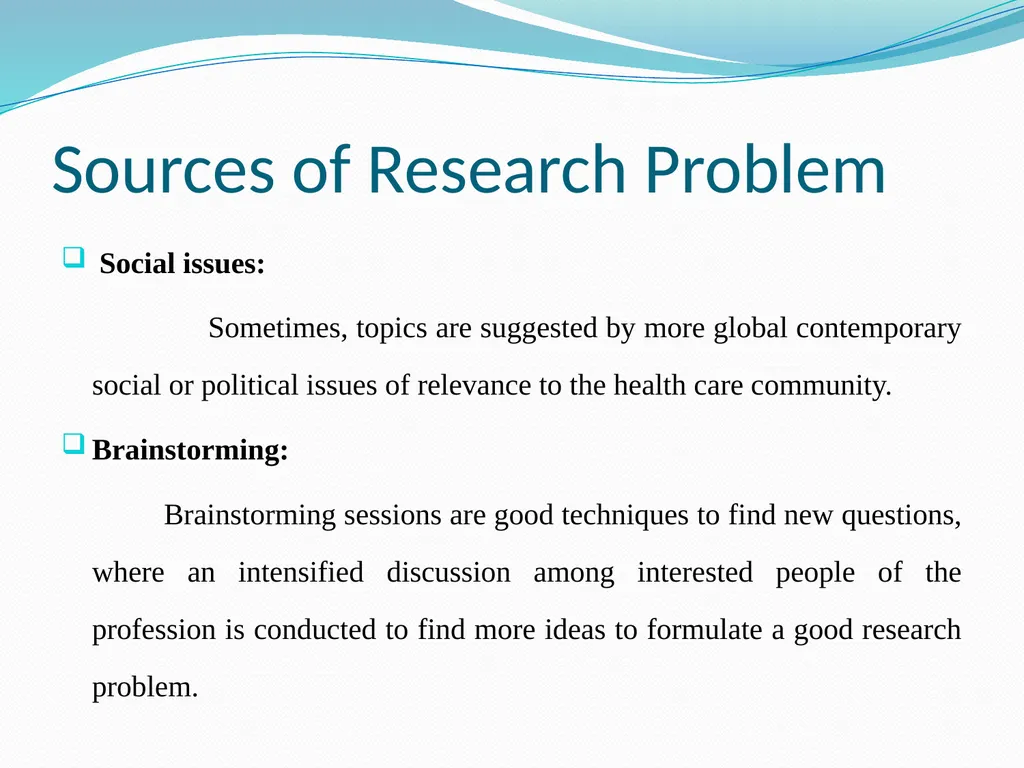 Research Problem Formulation Research Problem A - slide 20 of 27