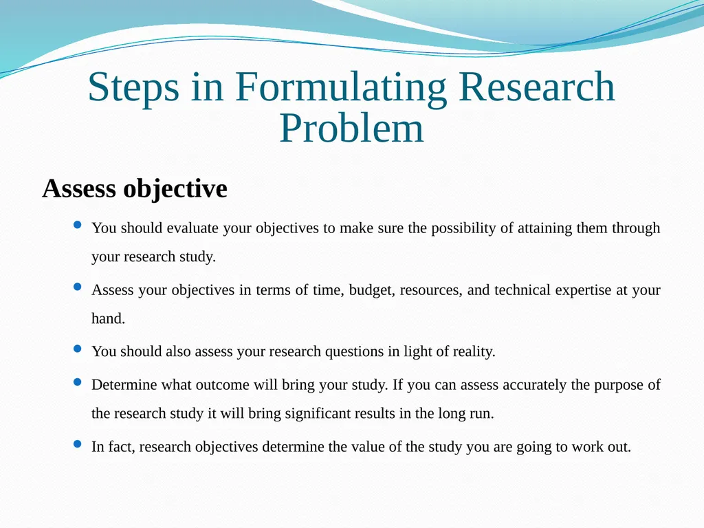 Research Problem Formulation Research Problem A - slide 12 of 27