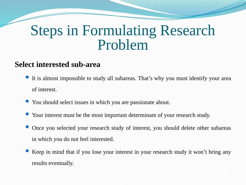 Research Problem Formulation Research Problem A - slide 9 of 27